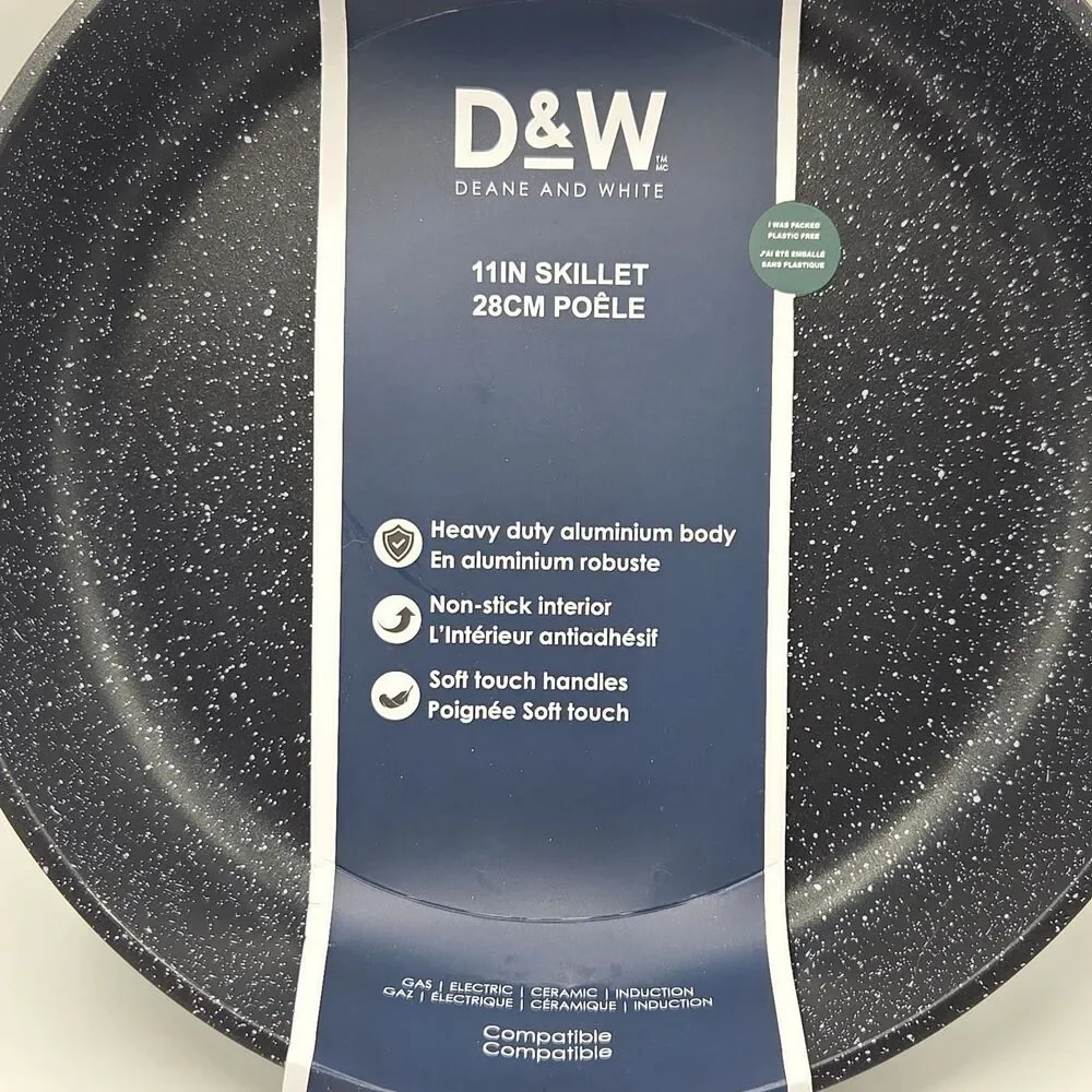 D&W Deane And White Cookware 11in Frying Pan Skillet Nonstick‎ Interior Black